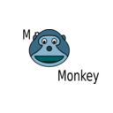 download M For Monkey clipart image with 180 hue color