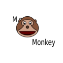 download M For Monkey clipart image with 0 hue color