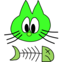 download Cat Fish Bone clipart image with 90 hue color