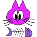 download Cat Fish Bone clipart image with 270 hue color