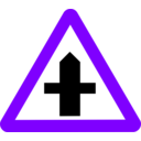download Roadsign Crossroads clipart image with 270 hue color