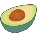 download Avocado clipart image with 0 hue color