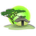 download African Hut clipart image with 45 hue color