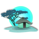 download African Hut clipart image with 135 hue color