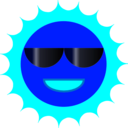 download Sun clipart image with 180 hue color