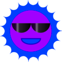 download Sun clipart image with 225 hue color