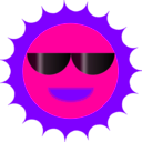 download Sun clipart image with 270 hue color