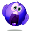 download Smiley Terrified Pink Emoticon clipart image with 270 hue color