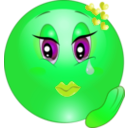 download Cute Girl Crying Smiley Emoticon clipart image with 90 hue color