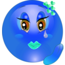 download Cute Girl Crying Smiley Emoticon clipart image with 180 hue color