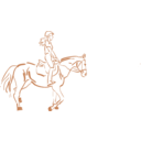 download Girl Riding A Horse clipart image with 45 hue color