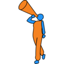 download Announcing clipart image with 180 hue color