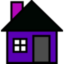 download Small House clipart image with 270 hue color