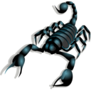 download Scorpion clipart image with 180 hue color