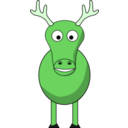 download Cartoon Reindeer clipart image with 90 hue color
