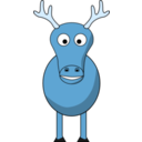 download Cartoon Reindeer clipart image with 180 hue color