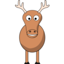 download Cartoon Reindeer clipart image with 0 hue color