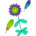 download Flower And Feather clipart image with 45 hue color
