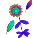 download Flower And Feather clipart image with 135 hue color
