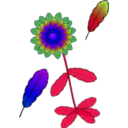 download Flower And Feather clipart image with 225 hue color