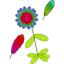 download Flower And Feather clipart image with 315 hue color