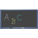 download Blackboard With Letters clipart image with 180 hue color