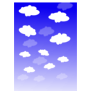 download Sky With Clouds clipart image with 45 hue color