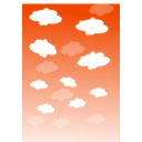 download Sky With Clouds clipart image with 180 hue color
