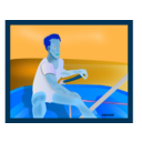 download Marinaio In Barca A Vela In Toscana clipart image with 180 hue color