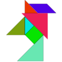 download Tangram clipart image with 315 hue color