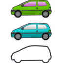 download Red And Green Renault Twingo clipart image with 90 hue color