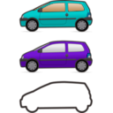 download Red And Green Renault Twingo clipart image with 180 hue color