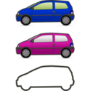 download Red And Green Renault Twingo clipart image with 225 hue color