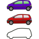 download Red And Green Renault Twingo clipart image with 270 hue color