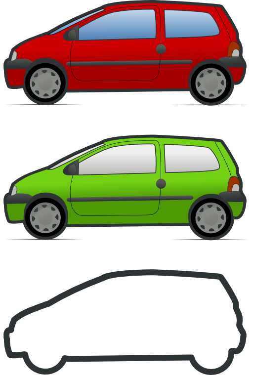 Red And Green Renault Twingo