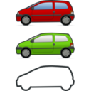 download Red And Green Renault Twingo clipart image with 0 hue color