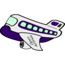 download Funny Airplane clipart image with 270 hue color