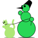 download Snowman Cat Fancier By Rones clipart image with 90 hue color