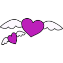 download Flying Hearts clipart image with 315 hue color
