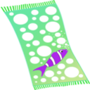 download Towel Blue With White Bubbles And Red Fish With White Strips clipart image with 270 hue color
