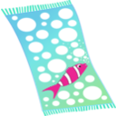 download Towel Blue With White Bubbles And Red Fish With White Strips clipart image with 315 hue color