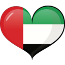 download United Arab Emirates Heart Flag clipart image with 0 hue color
