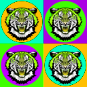 download Tiger Pop Art clipart image with 45 hue color