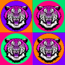 download Tiger Pop Art clipart image with 270 hue color
