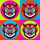 download Tiger Pop Art clipart image with 315 hue color