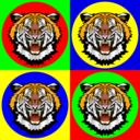 download Tiger Pop Art clipart image with 0 hue color