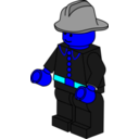 download Lego Town Fireman clipart image with 180 hue color