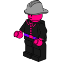 download Lego Town Fireman clipart image with 270 hue color