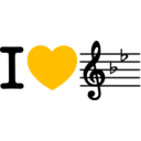 download I Love Music I Heart Bflat clipart image with 45 hue color