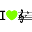download I Love Music I Heart Bflat clipart image with 90 hue color